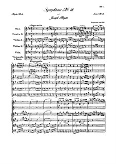 Symphony No.18 in G major, Hob.I/18: Full score by Joseph Haydn