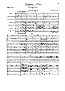 Symphony No.44 in E Minor 'Mourning', Hob.I/44: Full score by Joseph Haydn