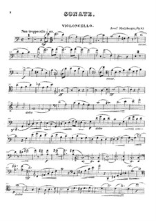Sonata for Cello and Piano, Op.92: Solo part by Josef Gabriel Rheinberger