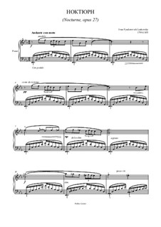 Nocturne, Op.27: For piano by Ivan Laskovsky