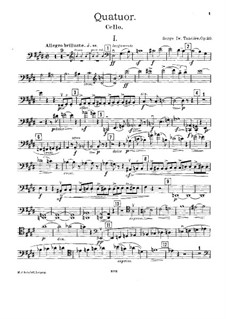 Piano Quartet in E Major, Op.20: Cello part by Sergei Taneyev