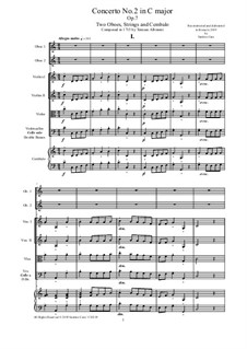 Concerto No.2 in C Major: For two oboes, strings and cembalo by Tomaso Albinoni