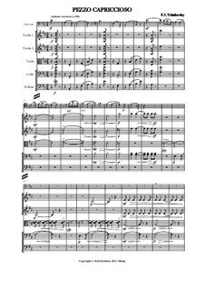 Pezzo Capriccioso for Cello and Orchesrta, TH 62 Op.62: Version for cello and string orchestra by Pyotr Tchaikovsky