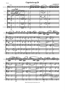 Capriccio, Op.24: For cello and string orchestra - score and parts by Georg Goltermann