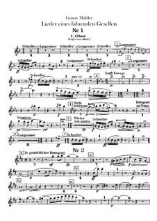 Lieder eines fahrenden Gesellen (Songs of a Wayfarer): For voice and orchestra – oboes or english horn parts by Gustav Mahler