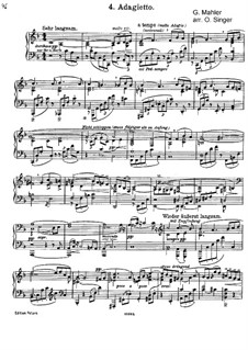 Symphony No.5 in C Sharp Minor: Movement IV Adagietto, for piano by Gustav Mahler