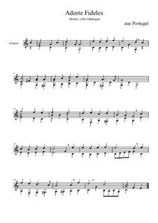Adeste Fideles: For guitar by folklore