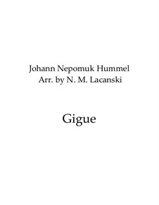 Allegretto Grazioso and Gigue: Gigue, for soprano and baritone saxophones by Johann Nepomuk Hummel