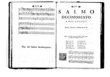 Estro poetico-armonico for Voices and Basso Continuo: Volume III. Psalm XVI by Benedetto Marcello