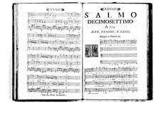 Estro poetico-armonico for Voices and Basso Continuo: Volume III. Psalm XVII by Benedetto Marcello