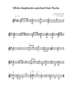 While Shepherds Watched Their Flocks: For guitar by Georg Friedrich Händel