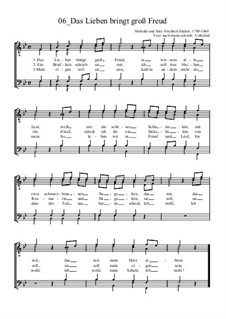 Das Lieben bringt groß Freud: For male choir by Friedrich Silcher