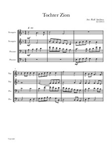 Des Herrn Einzug (Tochter Zion): For wind quartet, Op.3 by Georg Friedrich Händel
