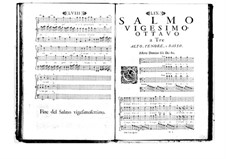 Estro poetico-armonico for Voices and Basso Continuo: Volume V. Psalm XXVIII by Benedetto Marcello