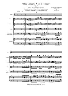 Concerto No.9 in F Major: For oboe, strings and cembalo by Tomaso Albinoni