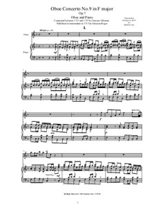 Concerto No.9 in F Major: For oboe and piano by Tomaso Albinoni