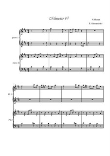 Minuetto 47. Piano 4 hands: Minuetto 47. Piano 4 hands by Maria Anna Mozart