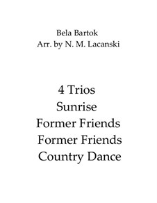 Book I: Nos.2, 3, 5, 6 Sunrise, Former Friends, Former Friends, Country Dance by Béla Bartók