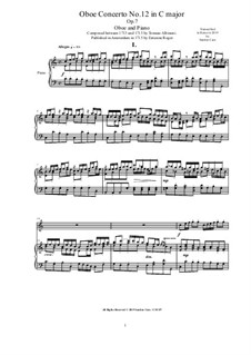 Concerto No.12 in C Major: For oboe and piano by Tomaso Albinoni