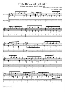 No.15 Frohe Hirten, eilt, ach eilet: For mandolin by Johann Sebastian Bach