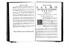 Estro poetico-armonico for Voices and Basso Continuo: Volume VII. Psalm XLIII by Benedetto Marcello