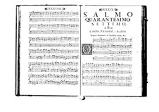 Estro poetico-armonico for Voices and Basso Continuo: Volume VIII. Psalm XLVII by Benedetto Marcello