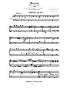Thirty six Fantasias for Harpsichord, TWV 33: Fantasies No.7-8 by Georg Philipp Telemann
