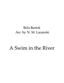 Book III: No.13 A Swim in the River, for soprano and baritone saxophones by Béla Bartók