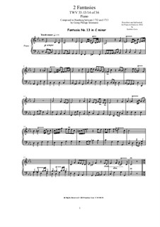 Thirty six Fantasias for Harpsichord, TWV 33: Fantasies No.13-14 by Georg Philipp Telemann