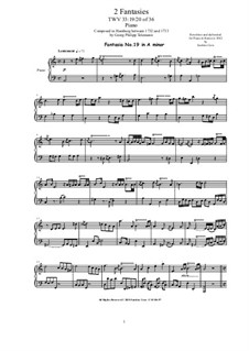 Thirty six Fantasias for Harpsichord, TWV 33: Fantasies No.19-20 by Georg Philipp Telemann
