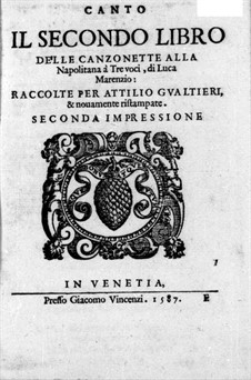 Canzonette alla Napolitana: Book II – Soprano Part by Luca Marenzio