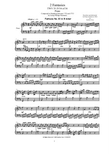 Thirty six Fantasias for Harpsichord, TWV 33: Fantasies No.33-34 by Georg Philipp Telemann