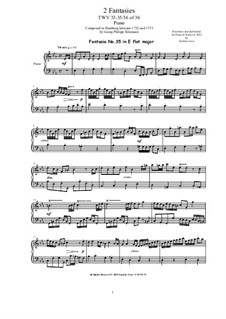 Thirty six Fantasias for Harpsichord, TWV 33: Fantasies No.35-36 by Georg Philipp Telemann