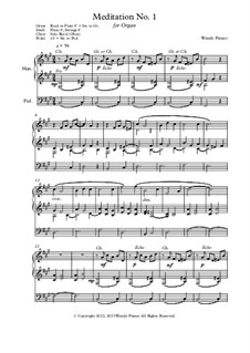Meditation No.1 for Organ: Meditation No.1 for Organ by Wendy Pixner