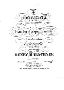 Sonatina for Piano Four Hands, Op.91: Sonatina for Piano Four Hands by Heinrich Marschner