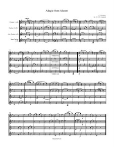 Alceste, Wq.44: Adagio, for clarinet quartet by Christoph Willibald Gluck