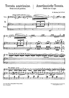 Vingt-quatre Caprices d'execution transcendante for violin and piano, Op.25: No.9 American Toccata – score by Henri Marteau