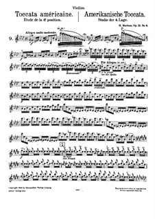 Vingt-quatre Caprices d'execution transcendante for violin and piano, Op.25: No.9 American Toccata –  part by Henri Marteau