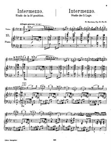 Vingt-quatre Caprices d'execution transcendante for violin and piano, Op.25: No.10 Intermezzo – score by Henri Marteau