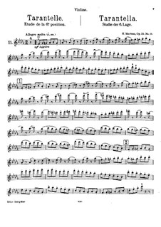 Vingt-quatre Caprices d'execution transcendante for violin and piano, Op.25: No.11 Tarantella – part by Henri Marteau