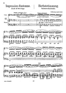 Vingt-quatre Caprices d'execution transcendante for violin and piano, Op.25: No.12 Impression d'automne – part by Henri Marteau