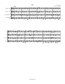 Air: For clarinet quartet by Georg Friedrich Händel