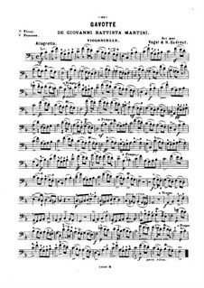 Gavotte: For cello and piano – cello part by Giovanni Battista Martini