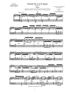 12 Piano Sonatas, P.893: Sonata No.3 in E major by Pietro Domenico Paradies