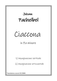 Chaconne in F Minor: For organ, 3C.EM 84 by Johann Pachelbel