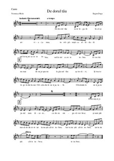 De dorul tău: For voice and chamber orchestra by Eugen Doga