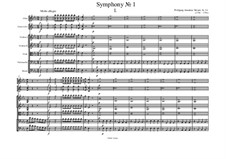 Symphony No.1 in E Flat Major, K.16: Full score by Wolfgang Amadeus Mozart