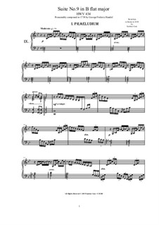 Suite No.1 in B Flat Major, HWV 434: For piano by Georg Friedrich Händel