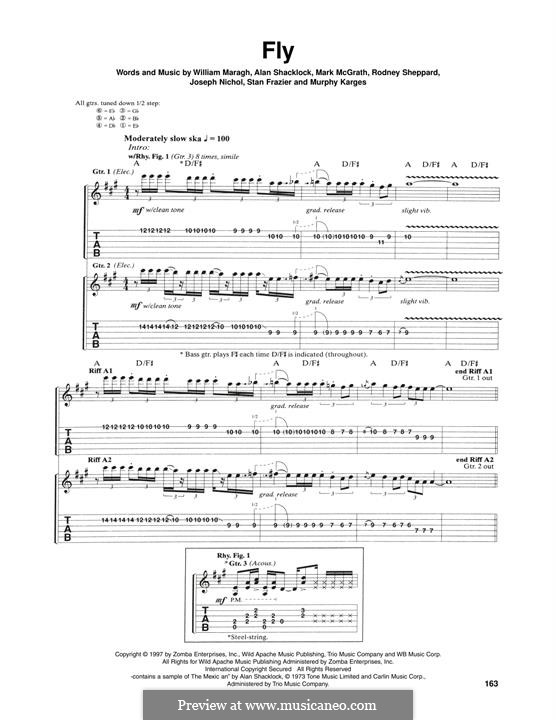 Fly (Sugar Ray): For guitar with tab by Alan Shacklock, McG, Mark McGrath, Matthew Murphy Karges, Rodney Sheppard, Stan Frazier, William Maragh