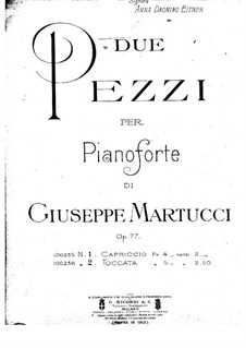 Two Pieces for Piano, Op.77: Two Pieces for Piano by Giuseppe Martucci